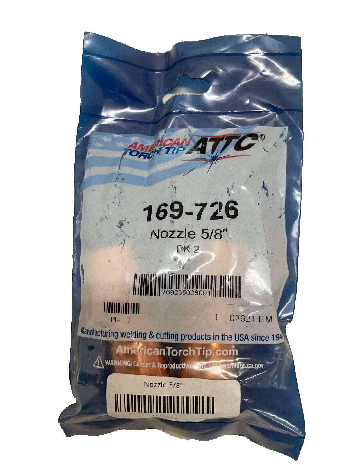 2-Pack AMERICAN TORCH TIP 169-726 NOZZLE 5/8” for MILLER HOBART
