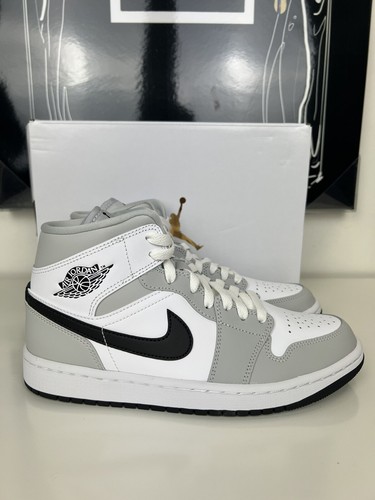 Pre-owned Jordan Wmns Air  1 Mid Grey Fog Bq6472-015 Women's Size 8 / Men's Size 6.5 In White