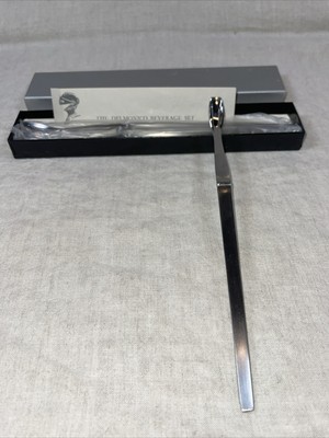 Vintage MCM Arthur Salm Stainless Beverage Spoon Set NOS W Box