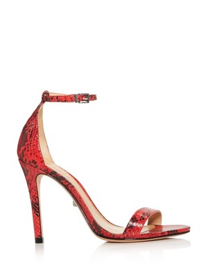 

Женские кожаные сандалии SCHUTZ Scarlet Red Snake Cadey-lee с открытым носком на шпильке, Красный, S0138702680708