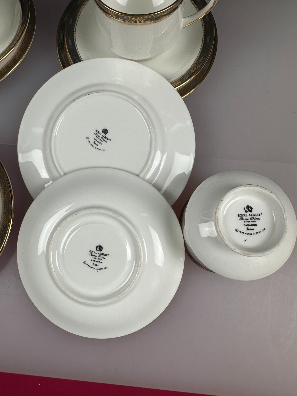 4 x Royal Albert Iona Tea Trios Cups Saucers and Side Plates Last Set Available
