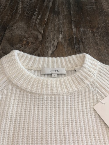 Pre-owned Vince Women's Shaker Rib Crew - Size S In White