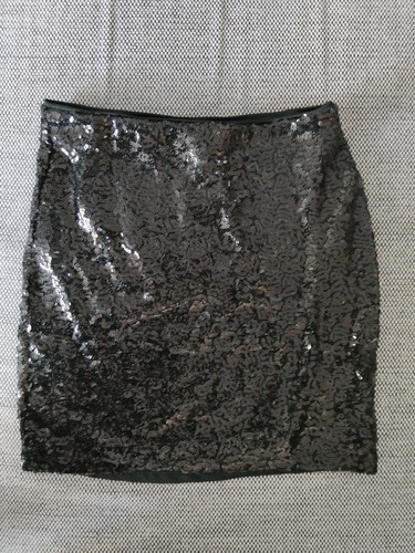 HM Damen Rock S Schwarz Pailletten neu Divided Mini Party Basic top glitzer