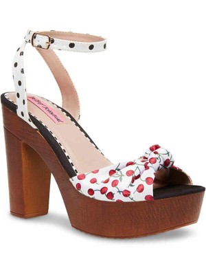 

BLUE BY BETSEY JOHNSON Женские белые сандалии с круглым носком Nellie Cherries Knot, Белый, NELLIE