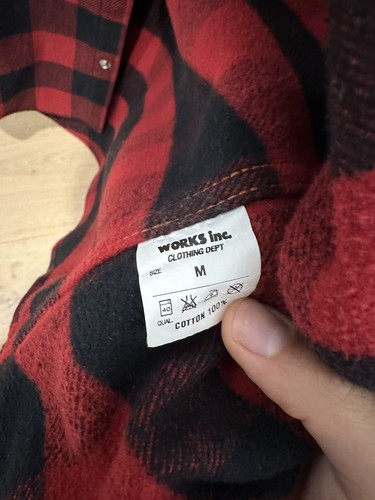 IRON HEART IHSH-232-RED Medium Buffalo Check Ultra Heavy Flannel Western Shirt🌟