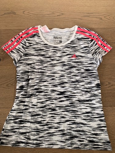 Top Mädchen Sport Fitness Kurzarm T-Shirt ADIDAS Gr 152 Zebraprint