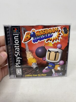 Bomberman World Sony PS1 PlayStation 1 1998 Complete Black Label Tested!