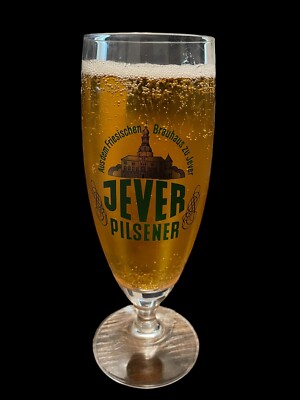 JEVER PILSENER Beer Glass W/ Stem  0.3 L / 12 oz. 7-1/2  Tall Germany G131