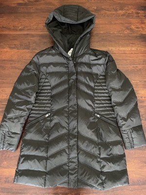 Orolay Women's Large Black Thickened Down Jacket Hooded Coat Parka Long Puffer