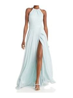 

AQUA FORMAL Женское мятое платье цвета морской волны, длинное вечернее платье без рукавов
