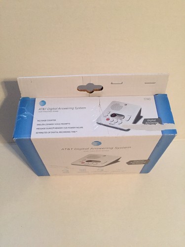 AT&T 1740 Digital Answering Machine System 60 Minutes Recording Time/Date Stamp