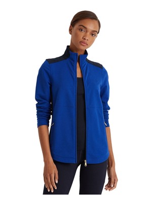 

RALPH LAUREN Женская синяя куртка на молнии с логотипом и логотипом Mock Neck Active, Синий, 200841743001