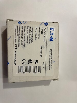 EATON P/N FAZ-C0.5/1-SP, pole, .5 Amp breaker