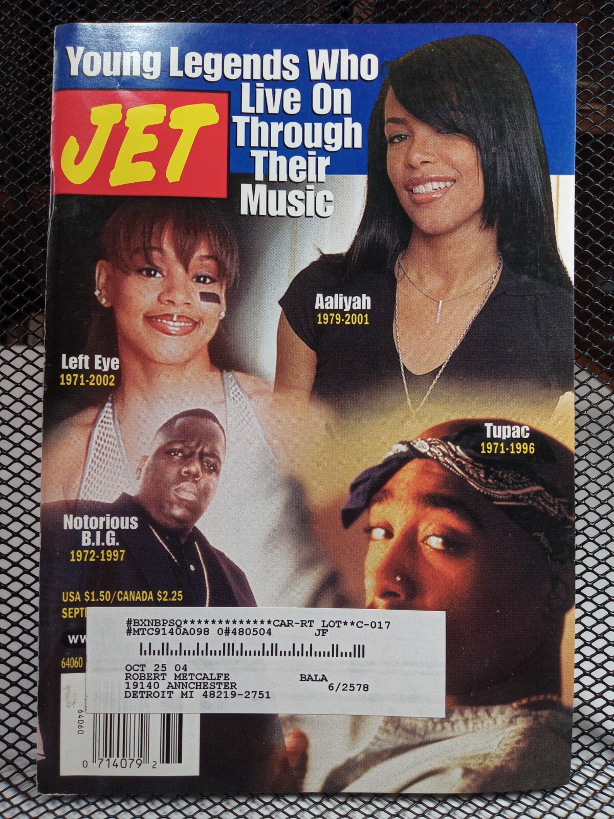 ミュージシャン JJJ photo Tee pop yours BLK L flashbacks AALIYAH Tupac Biggie Left-Eye Young 2pac Americana JET