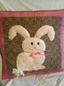 Handmade 3D Bunny Pillow~Very Cute~Whiskers,Tail & Bow
