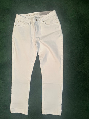 Jennifer Lopez White Denim Mid Rise Capri S4 NWT