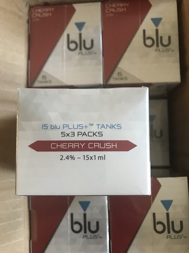 BLU PLUS CHERRY CRUSH CASE OF 12 PACKS 180 TANKS TOTAL NEW/SEALED