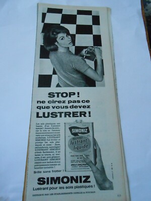 Publicité Advertising  1966  Simoniz nouveau lustrant liquide Old Print