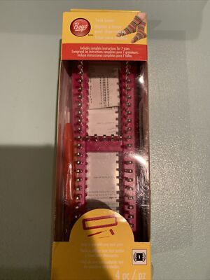 Boye Sock Loom 4 Pc Set 60-Pin Adjustable Loom 1 Hook 1 Needle 7 Different Sizes