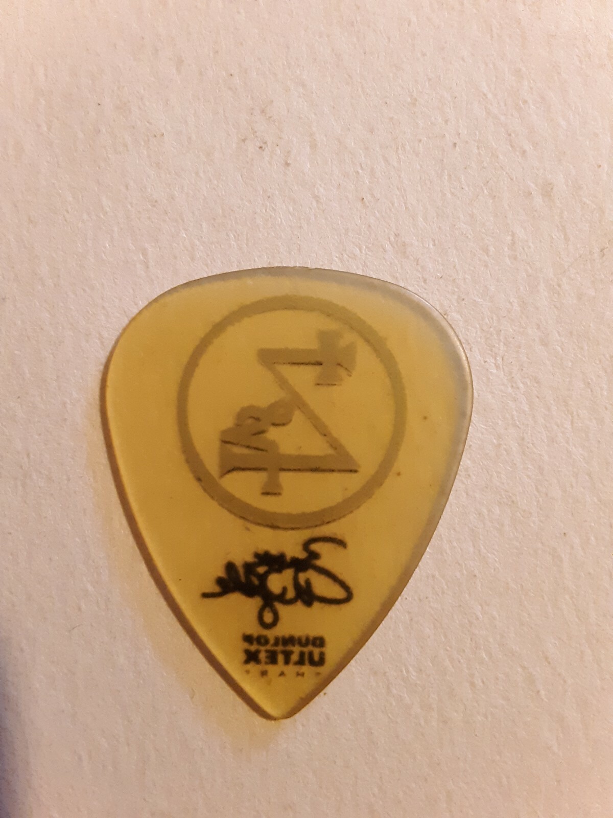 Zakk Wylde Guitar Pick Yellow Trans. Black Label Society RARE Concert used
