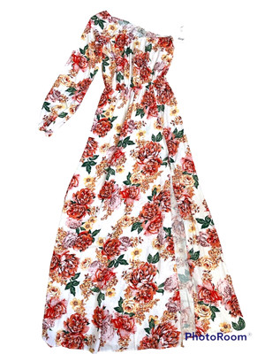 NWT MAAJI Viscose Anna Carnation One-Shoulder Cover-Up Dress Sz M $138
