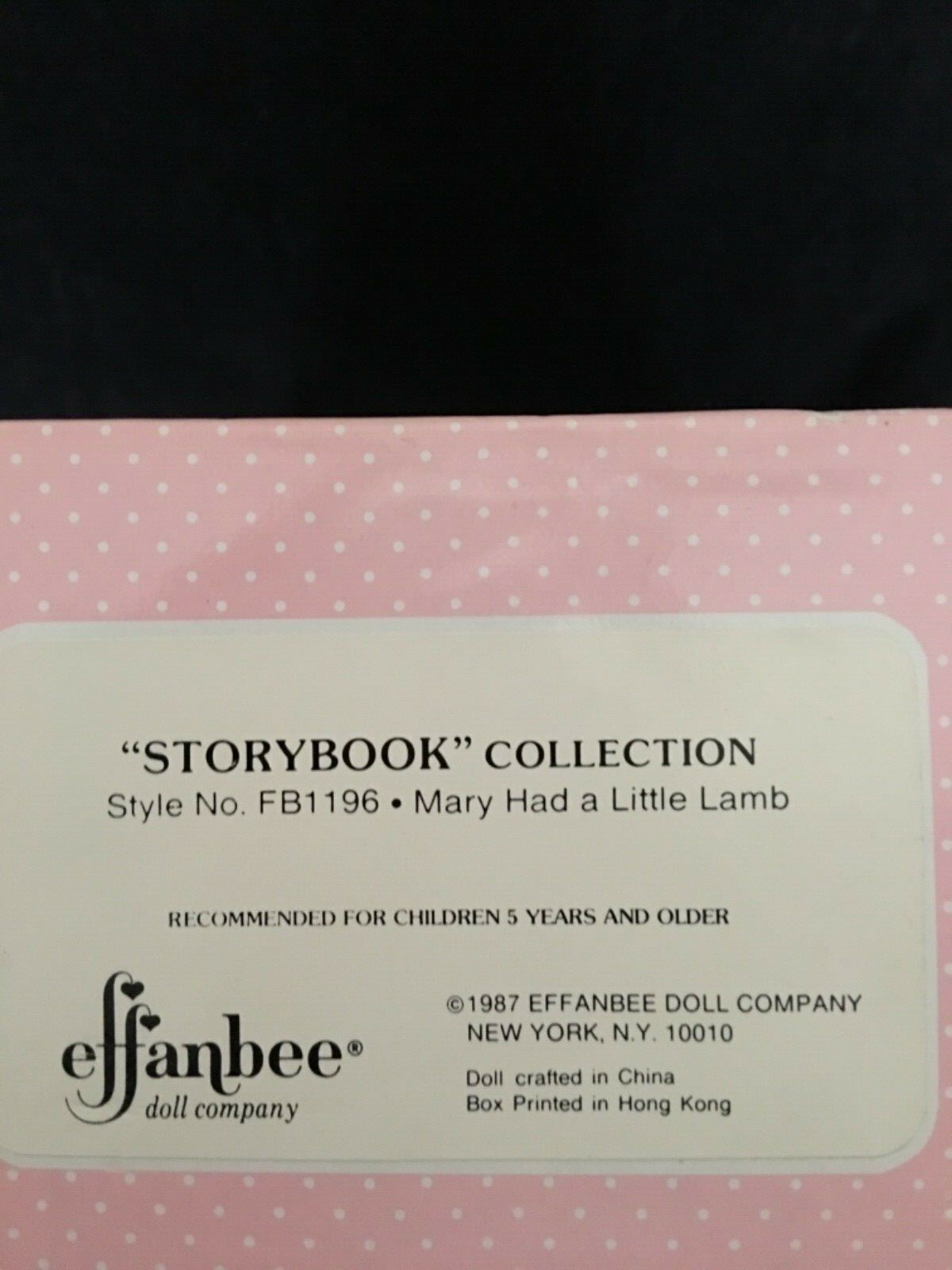 VINTAGE EFFANBEE STORYBOOK 1196 “MARY HAD A LITTLE LAMB” COLLECTIBLE DOLL 70’s