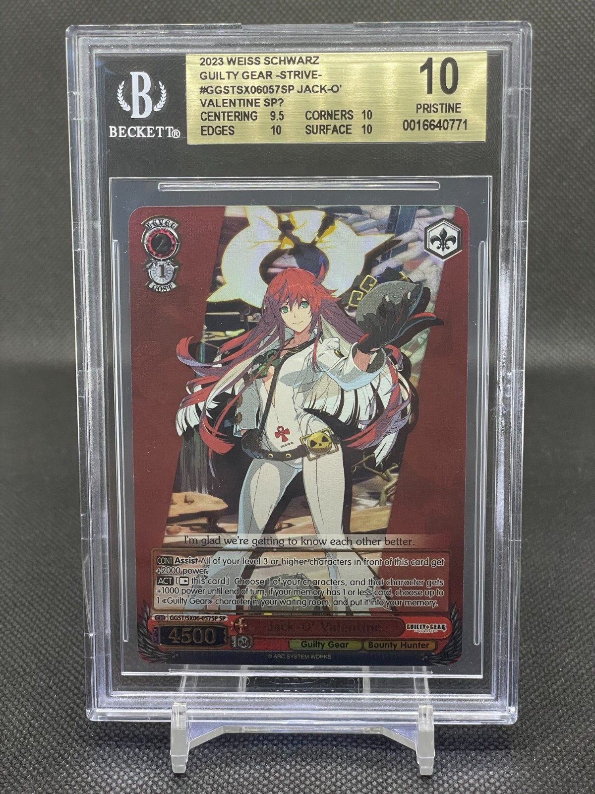 Weiss Schwarz Guilty Gear Jack-O Valentine SP BGS 10 Anime