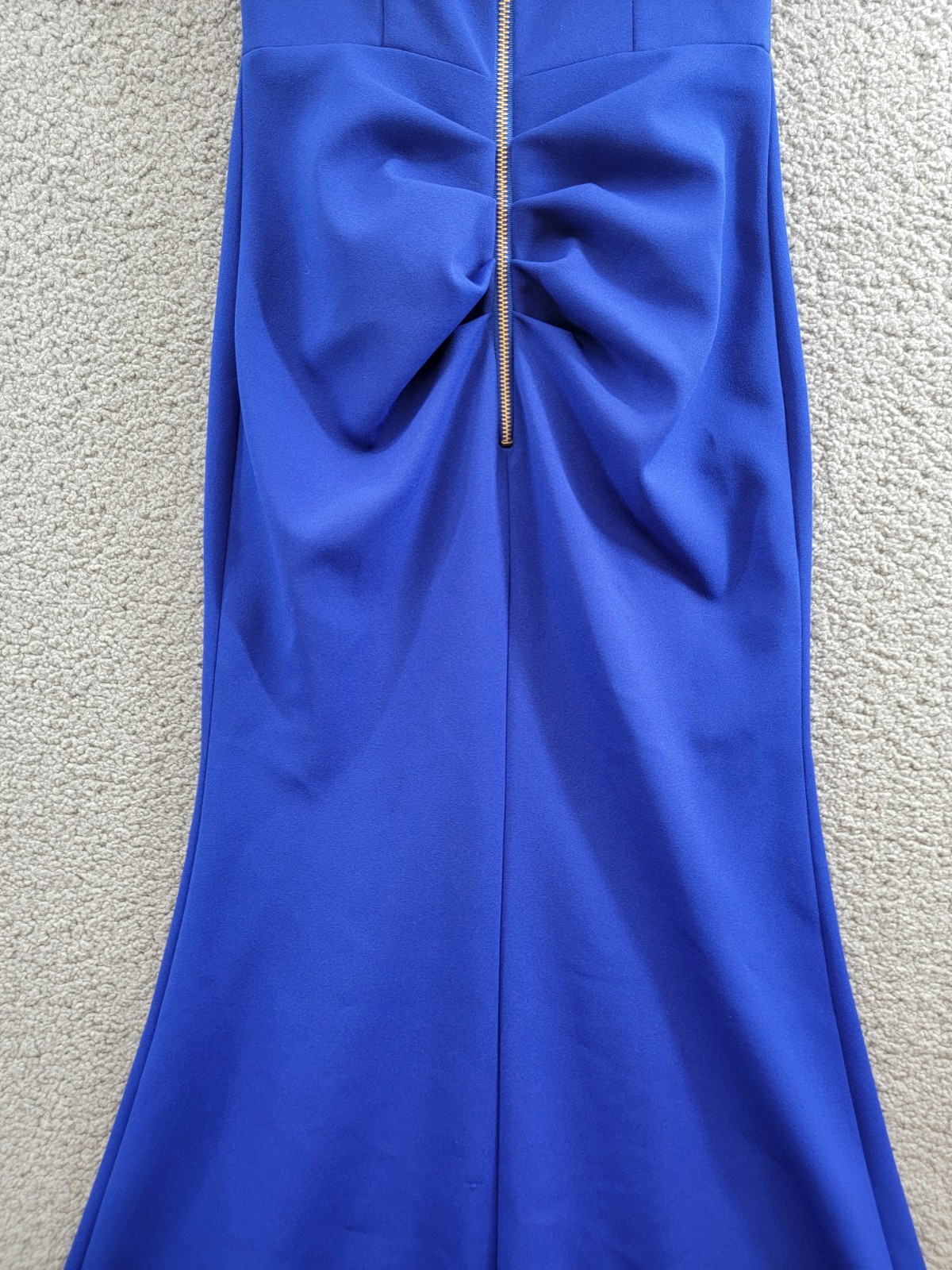 AQUA Off-the-Shoulder Scuba Crepe Gown Women's 2 Marine Back Zip Closure S/S - Picture 14 of 20