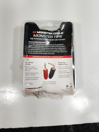 Monster Cable Tips MT R-H Crimp-On Banana Speaker Cable 24K Gold Connectors