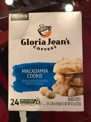 GLORIA JEAN'S MACADAMIA COOKIE KEURIG K-CUP PODS, MEDIUM ROAST COFFEE 24CT