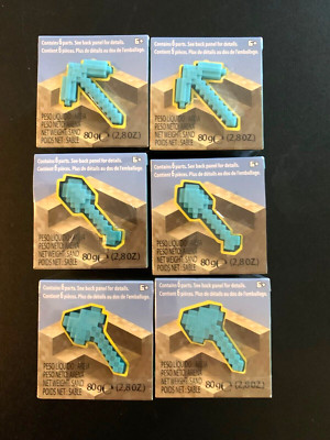   Lot of 6 Minecraft Mini Mining Figures Moldable Sand - 6 SEALED BLIND BOXES