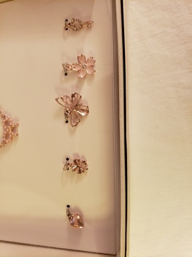 NIB Hildie & Jo 5 Charms And 3 Necklaces In Rose Tone