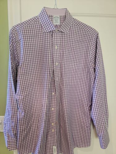 Brooks Brothers Shirt, Size L , Light Purple Check, No-Iron Brooks Brothers Shirt, Size L , Light Purple Check, No-Iron