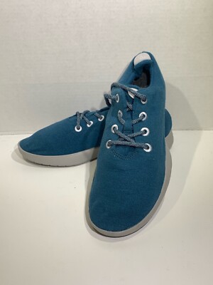Allbirds MEN S SIZE 8 Teal Blue Wool Runners w/Grey Soles Shoes Sneakers