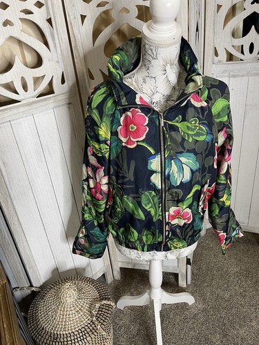 Desigual Tropical Colorful Lightweight Rain Light Jacket