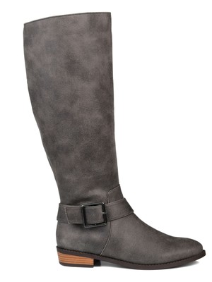 JOURNEE COLLECTION Женские серые ботинки для верховой езды Wide Calf Wide Calf Winona Riding Boot 10 XWC