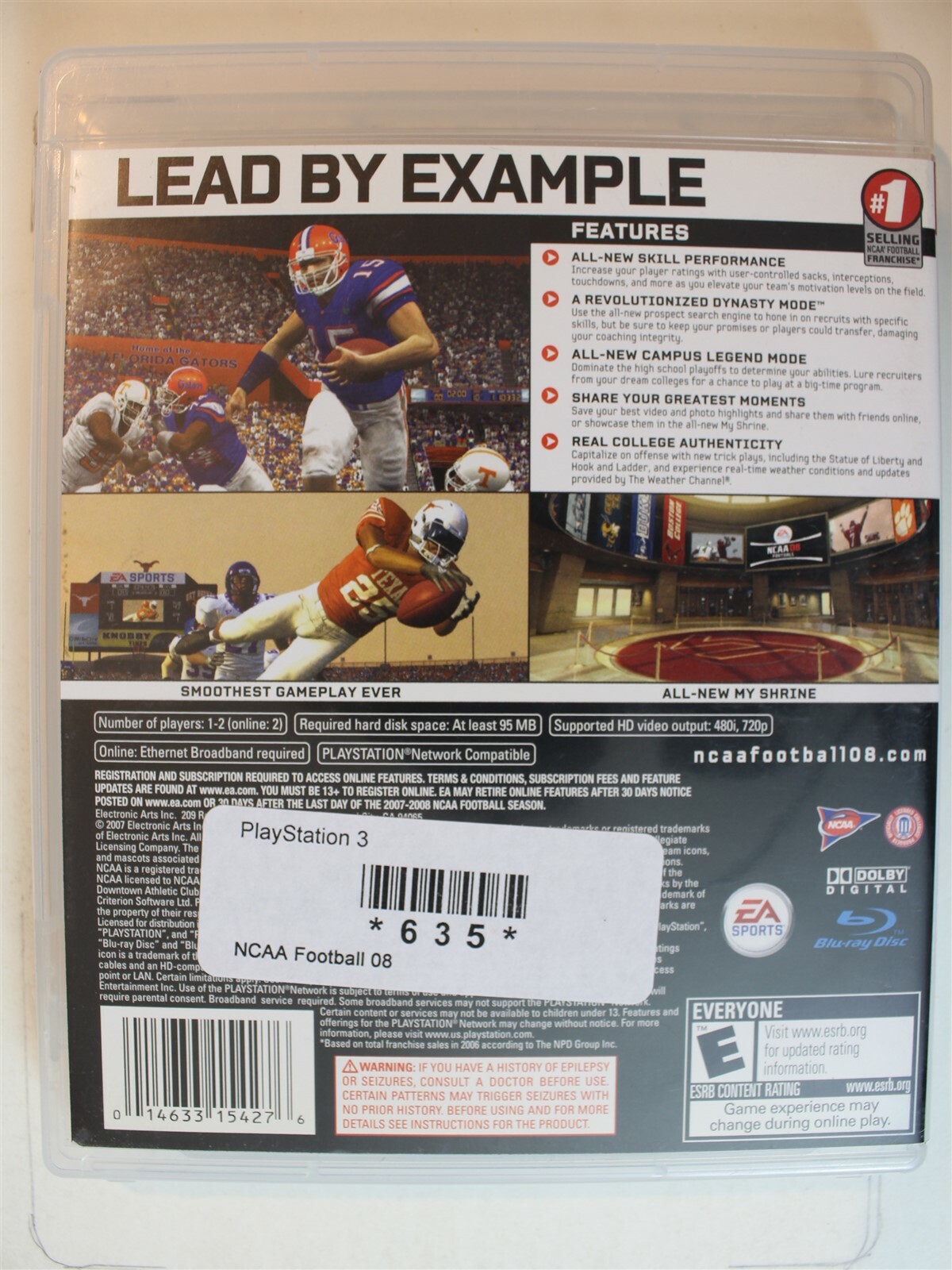 NCAA Football 08 #635 (PlayStation 3, 2007) 14633154276| eBay