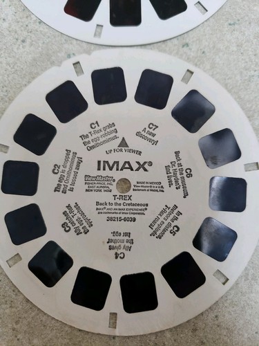Lot Of 4 Dinosaur Dinamation and Imax T-rex Viewmaster Reels Disks, Used