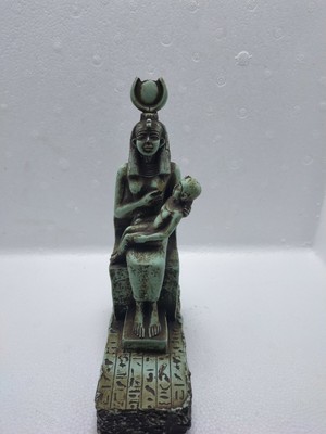 Vintage Metropolitan Museum of Art MMA Light Green Egyptian Shabti Signed MMA Made in Philippines Ancient Egyptian Statue