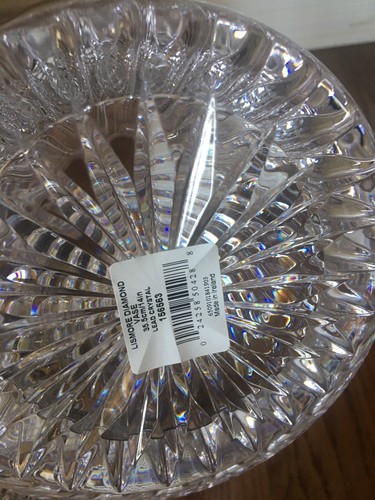 New in Box Waterford Crystal Lismore Diamond 14 inch Vase 14”