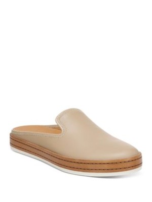 VINCE. Женские бежевые шлепанцы на платформе Canella с зубчатым носком из натуральной кожи, 10 М