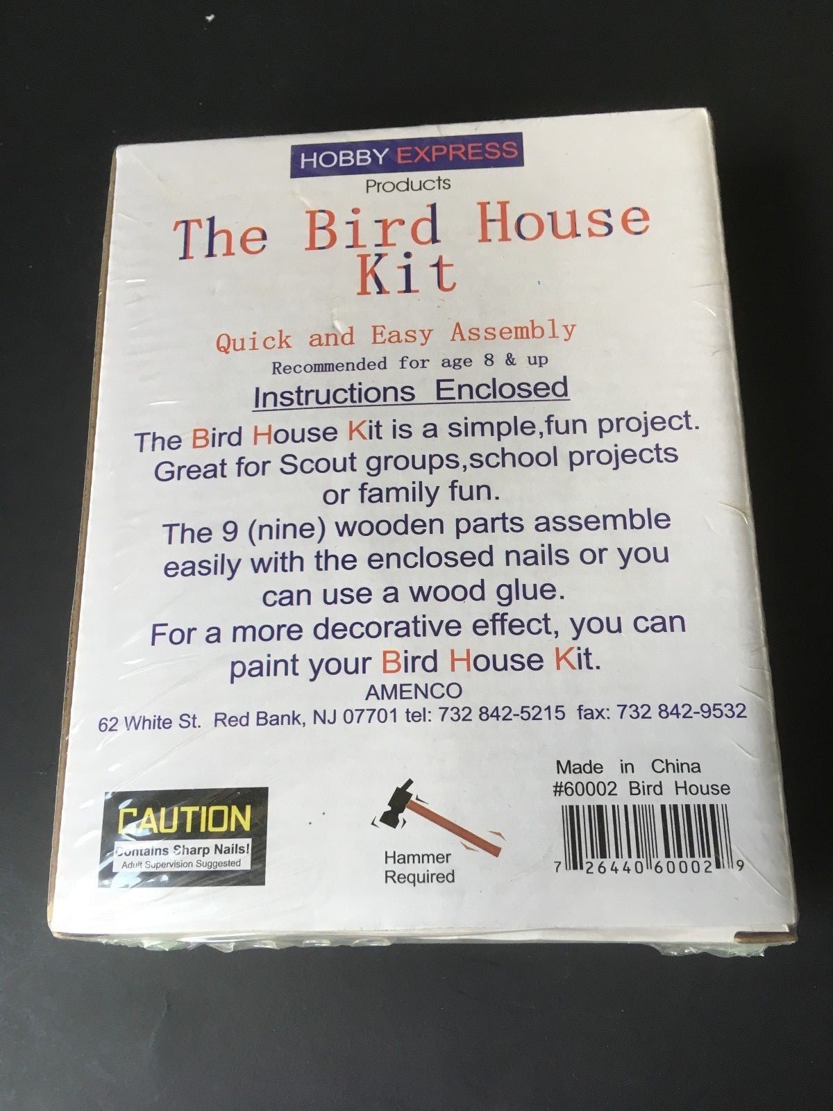 Easy Wood Kit Bird House Pre Drilled Holes Hobby Kid Scout NEW