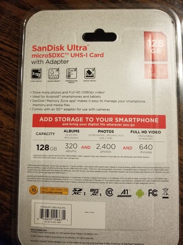 SanDisk Ultra micro SDXC UHS-I Card 128GB With Adapter