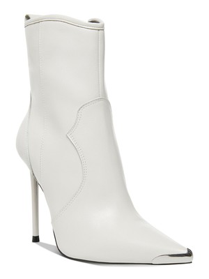 

STEVE MADDEN Женские белые кожаные ботильоны на шпильке Western-Tina с носком, 8 м, Белый, W-TINA