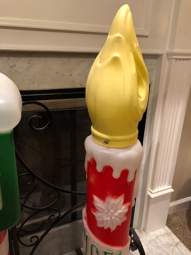 Vintage Empire General Foam Elf & Mailbox Plus Noel Candlestick Blow molds