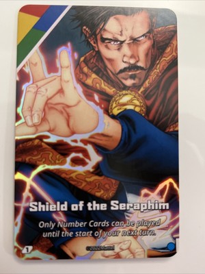 UNO Ultimate Card Game Marvel 2022 SHIELD OF THE SERAPHIM Chase FOIL Card Unc NM