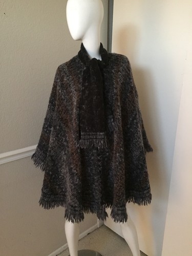 Oscar de la Renta Accessory Street VINTAGE! Wool Black/Gray