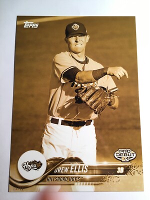 2018 Topps Pro Debut Jumbo 5x7 Drew Ellis Hops 87 Gold 03/10