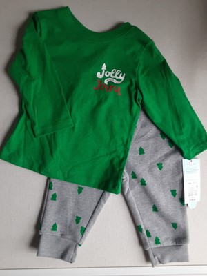 Baby Boy 2pc Jolly and Joyful Christmas Tree Top & Bottom- Cat & Jack Green 12M