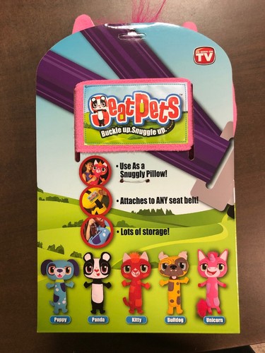 Seat Pets Unicorn Plush Seatbelt Cushion As Seen On TV, With Storage For Kids.